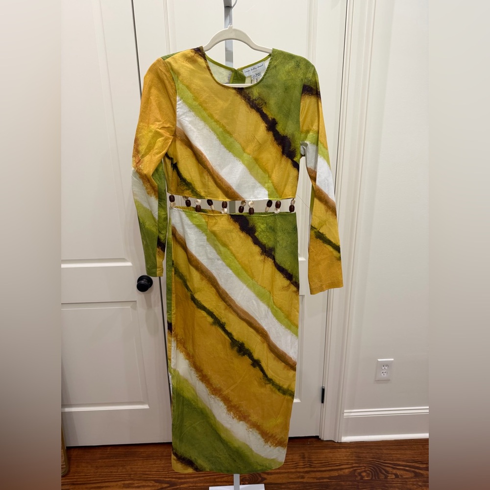 NWT Never Fully Dressed cut-out waist midaxi dress in green ombre Alba dress - Picture 8 of 13